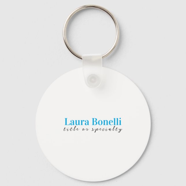Minimalist Professional Modern Plain Name Title Key Ring (Front)
