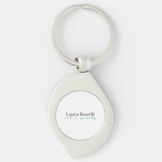 Minimalist Professional Modern Plain Name Title Key Ring (Front)
