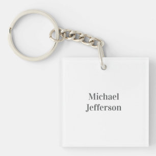 Minimalist Professional Modern Plain Name Title Key Ring