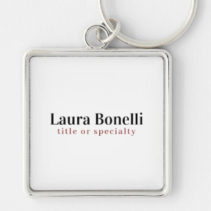 Minimalist Professional Modern Plain Name Title Key Ring