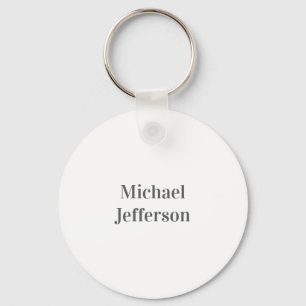Minimalist Professional Modern Plain Name Title Key Ring