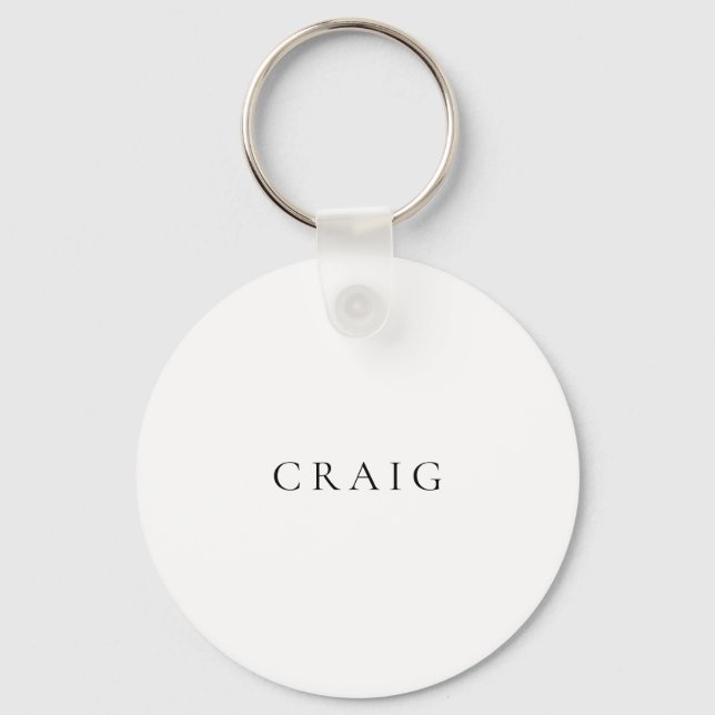 Minimalist Professional Modern Plain Name Title Key Ring (Front)
