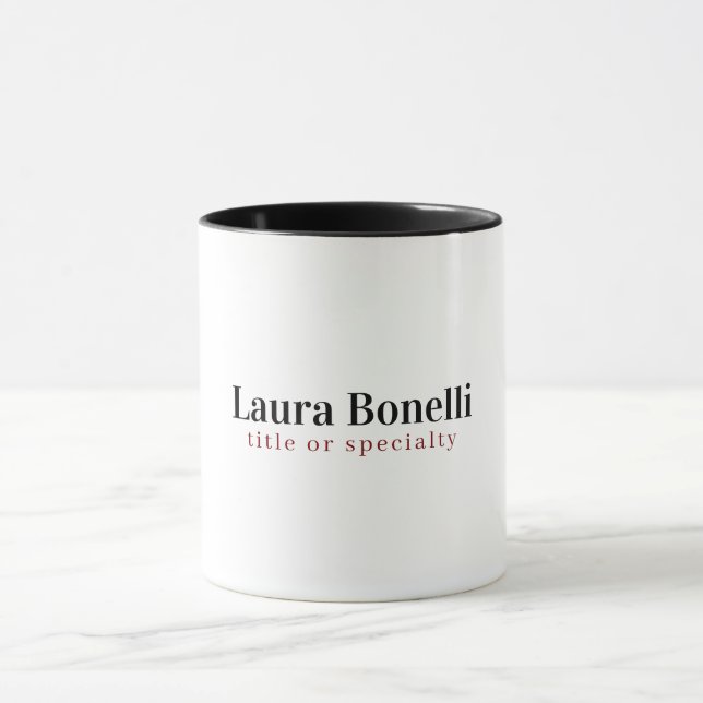 Minimalist Professional Modern Plain Name Title Mug (Center)