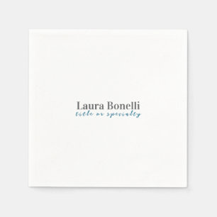Minimalist Professional Modern Plain Name Title Napkin