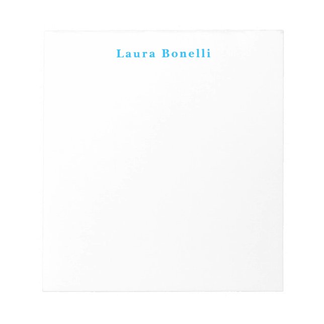 Minimalist Professional Modern Plain Name Title Notepad (Front)
