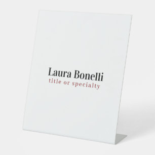 Minimalist Professional Modern Plain Name Title Pedestal Sign