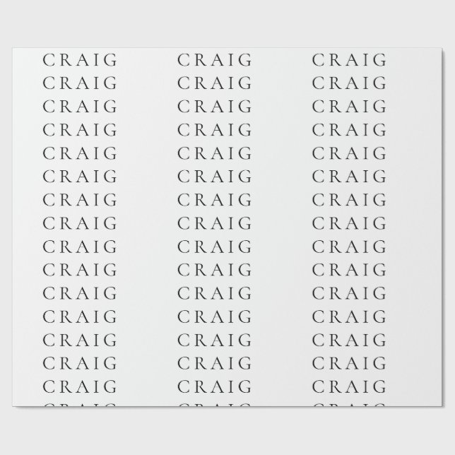 Minimalist Professional Modern Plain Name Title Wrapping Paper (Flat)