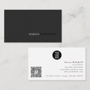 Minimalist Professional Modern Simple Black grey Business Card
