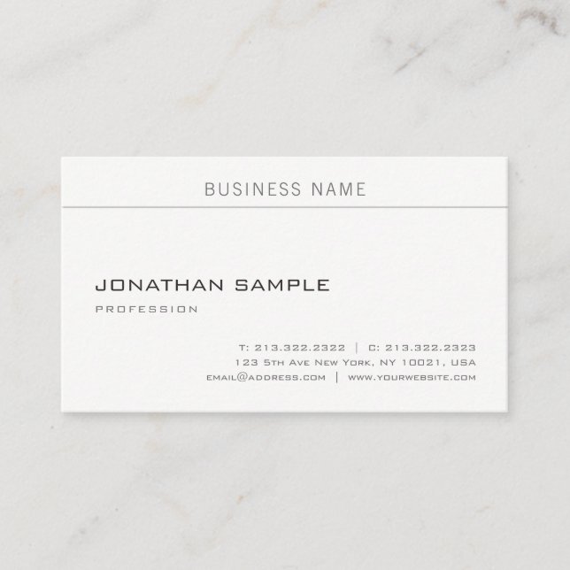 Minimalist Professional Modern Simple Template Business Card (Front)