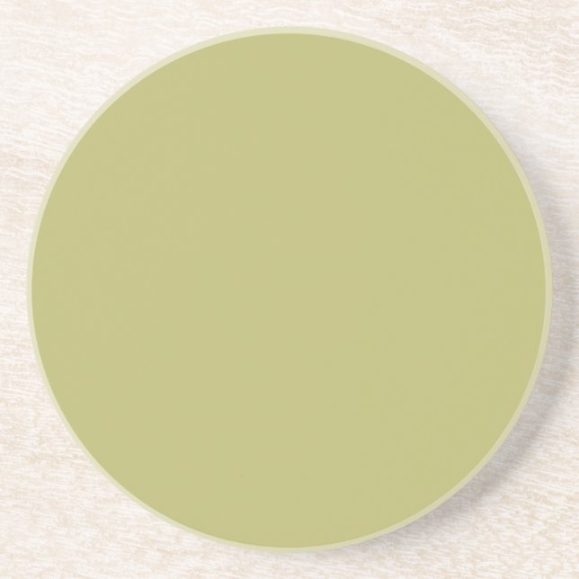 Minimalist Professional Modern Solid Olive Green Coaster (Front)