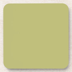 Minimalist Professional Modern Solid Olive Green Coaster
