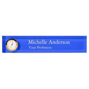 Minimalist Professional Modern Ultramarine Blue Nameplate