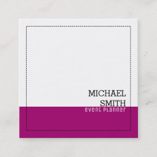 Minimalist Professional Modern White & Flirt Square Business Card