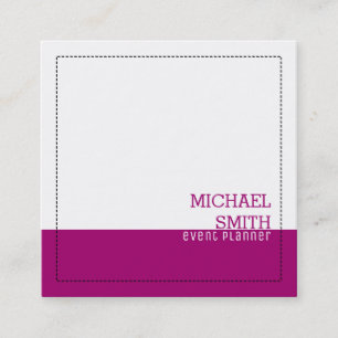 Minimalist Professional Modern White & Flirt Square Business Card