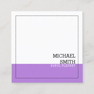 Minimalist Professional Modern White Lavender Square Business Card