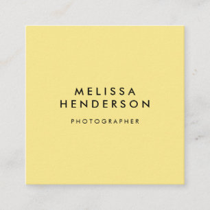 Minimalist Professional Modern Yellow Square Business Card