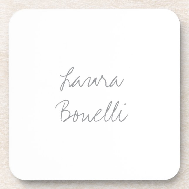 Minimalist Professional Modern Your Name Coaster (Front)