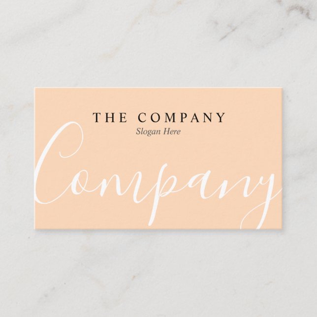 Minimalist Professional Peach Puff Business Card (Front)