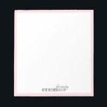 Minimalist professional personalised stationery notepad<br><div class="desc">Elegant modern minimalist typography name design with colour editable blush pink border,  simple and stylish. great professional personalised stationery.
See all the matching pieces in collection</div>