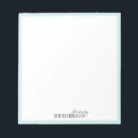Minimalist professional personalized stationery notepad<br><div class="desc">Elegant modern minimalist typography name design with color editable aqua blue border,  simple and stylish. great professional personalized stationery.
See all the matching pieces in collection</div>