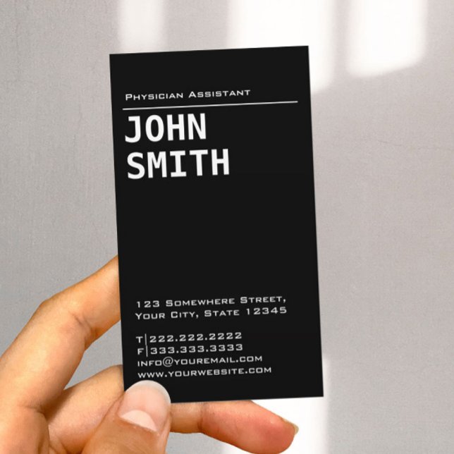 Minimalist Professional Physician Assistant Business Card (Creator Uploaded)