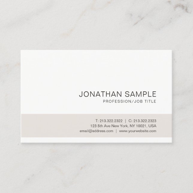 Minimalist Professional Plain Elegant Colours Business Card (Front)