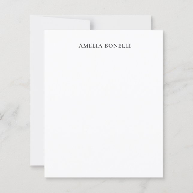 Minimalist Professional Plain Name Paper Sheet (Front)