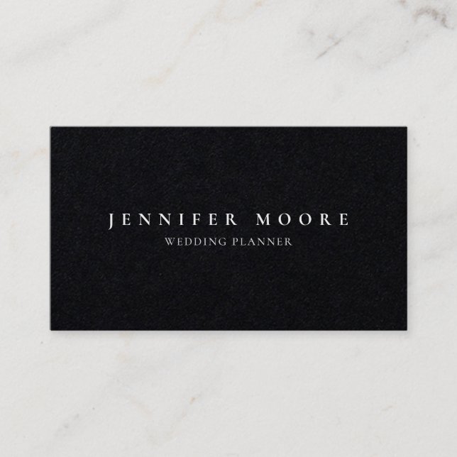 Minimalist Professional Plain Premium Black Business Card (Front)