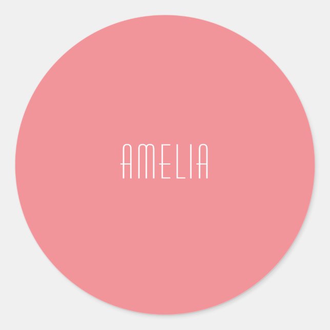 Minimalist Professional Plain Simple Name Classic Round Sticker (Front)
