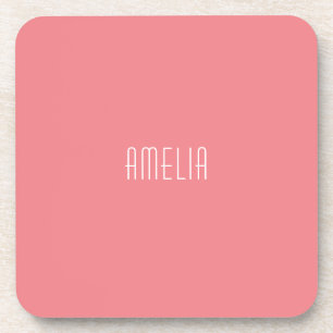 Minimalist Professional Plain Simple Name Coaster