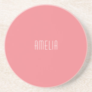 Minimalist Professional Plain Simple Name Coaster