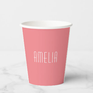 Minimalist Professional Plain Simple Name Paper Cups