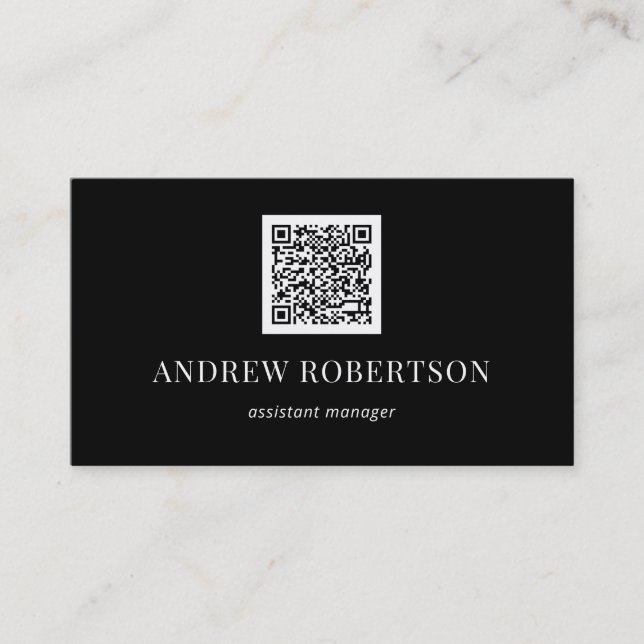 Minimalist Professional QR Code Business Card (Front)