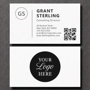 Minimalist Professional QR Code Company Logo Business Card