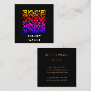 Minimalist Professional QR Code Square Business Card