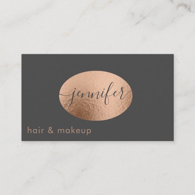 Minimalist professional  rose gold foil business card (Front)