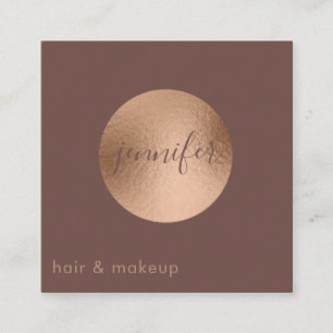 Minimalist professional rose gold foil circle square business card