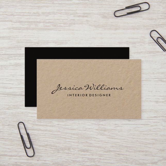 Minimalist Professional Rustic Kraft Business Card (Front/Back In Situ)