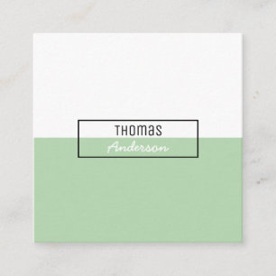 Minimalist Professional Simple Clear Green Square Business Card