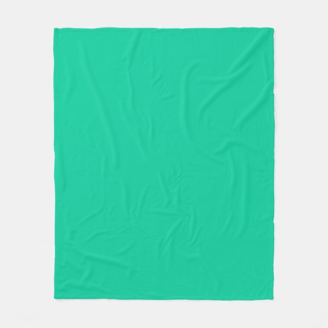 Minimalist Professional Solid Caribbean Green Fleece Blanket (Front)