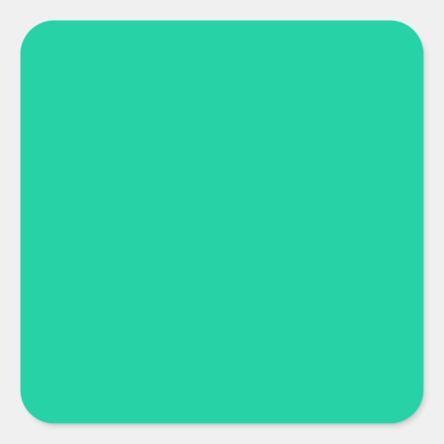 Minimalist Professional Solid Caribbean Green Square Sticker (Front)