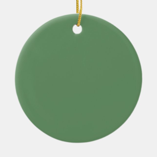 Minimalist Professional Solid Russian Green Colour Ceramic Tree Decoration (Front)