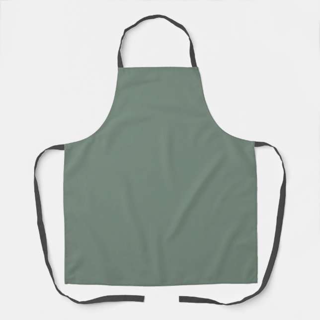 Minimalist Professional Solid Xanadu Green Apron (Front)