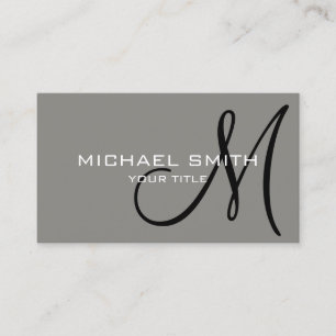 Minimalist Professional Titanium Monogram Business Card