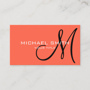 Minimalist Professional Tomato Monogram Business Card