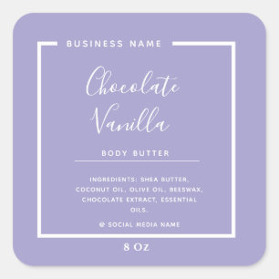 Minimalist professional typography lavender square sticker
