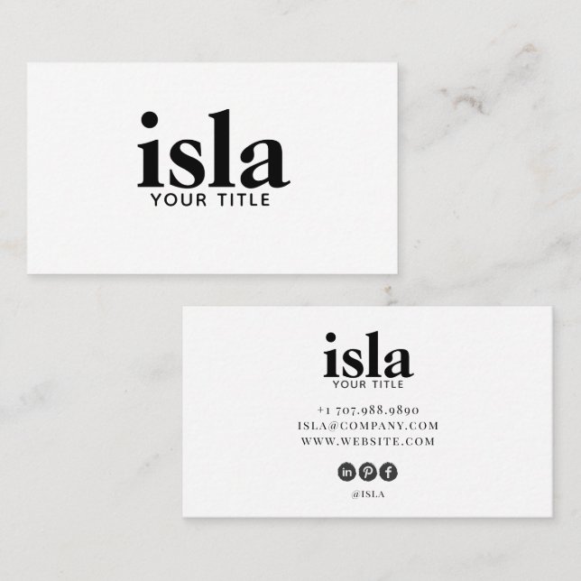 Minimalist Professional Typography Logo Business Card (Front/Back)