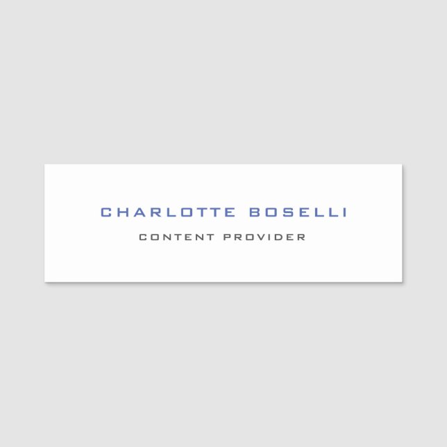 Minimalist Professional Your Name Title Profession Tag (Front)