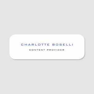 Minimalist Professional Your Name Title Profession Tag