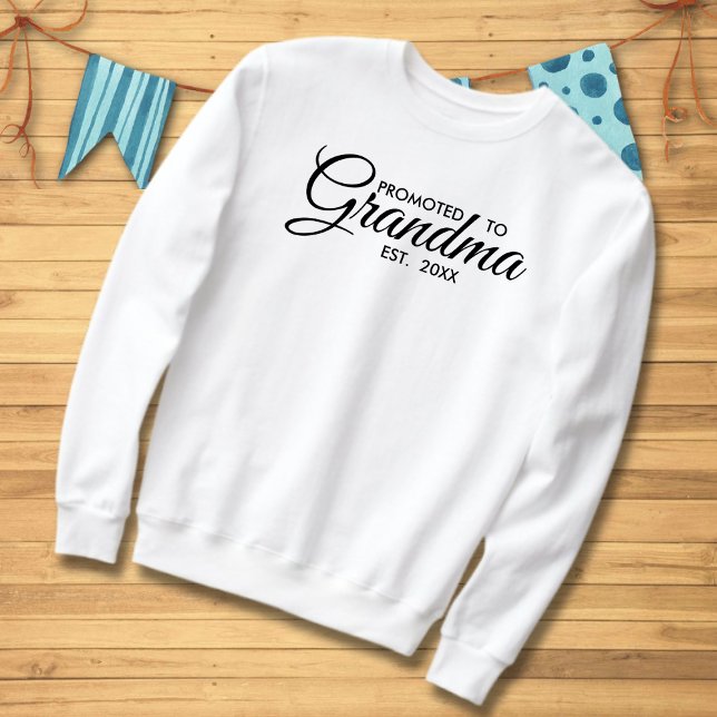 Minimalist Promoted To Grandma Est Year Sweatshirt (Creator Uploaded)